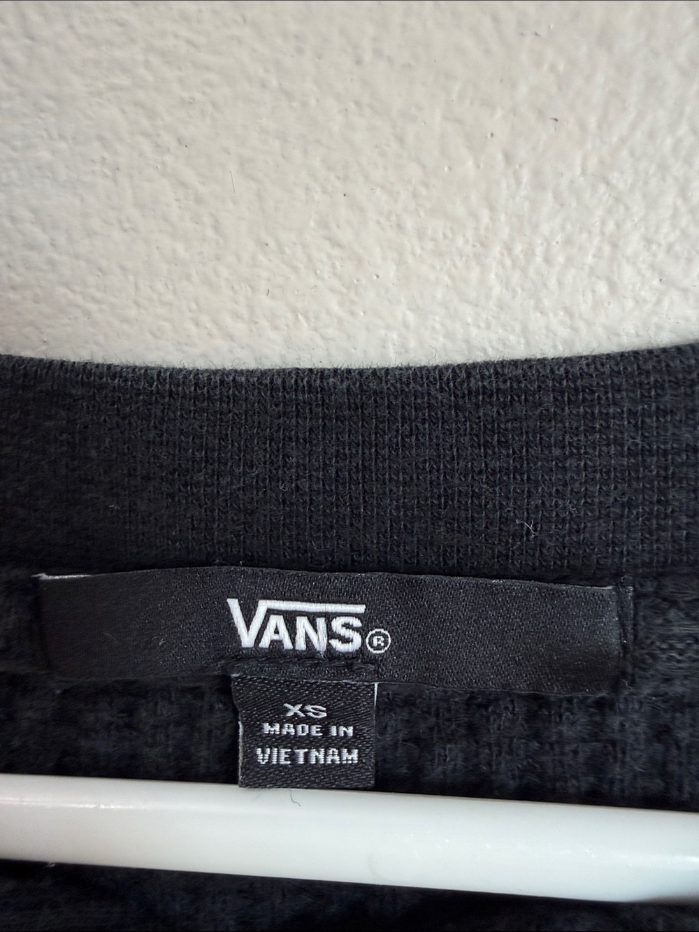 Vans Women's Black Waffle Henley Cropped Pullover - Picture 2 of 10